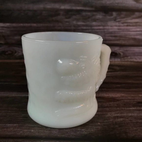 Fire King Milk Glass GROG MUG by BC Comics Johnny Hart Caveman Vintage EUC - Picture 1 of 6